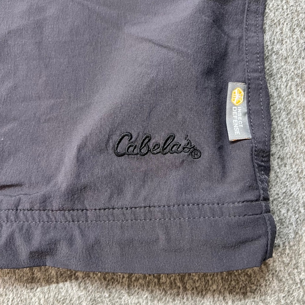 Cabelas Insect Defense Cargo Shorts Mens 38 Gray Hiking Fishing Outdoor 77 - Picture 2 of 8